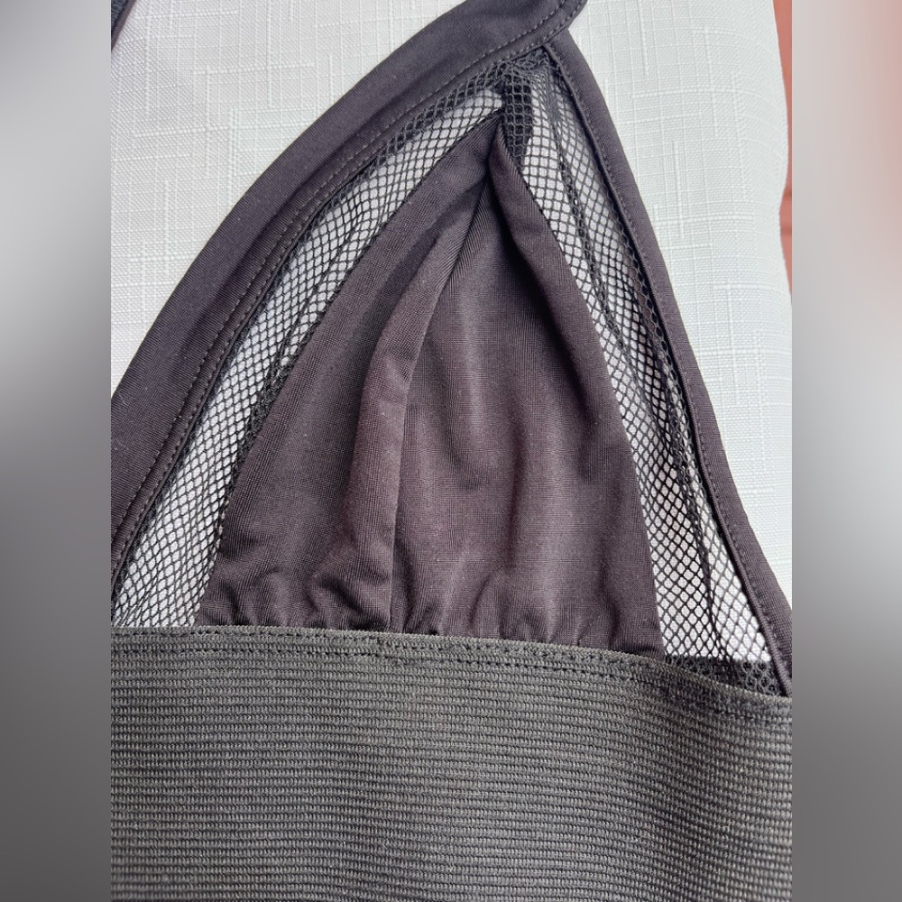 Guess Black Solid Cups Mesh Outside Bralette, Ela… - image 3